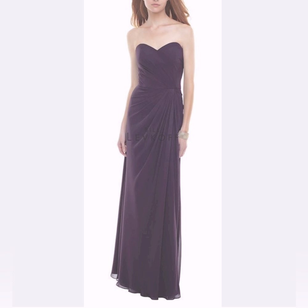 Bill Levkoff - women’s plum purple strapless formal gown maxi chiffon dress SZ 6